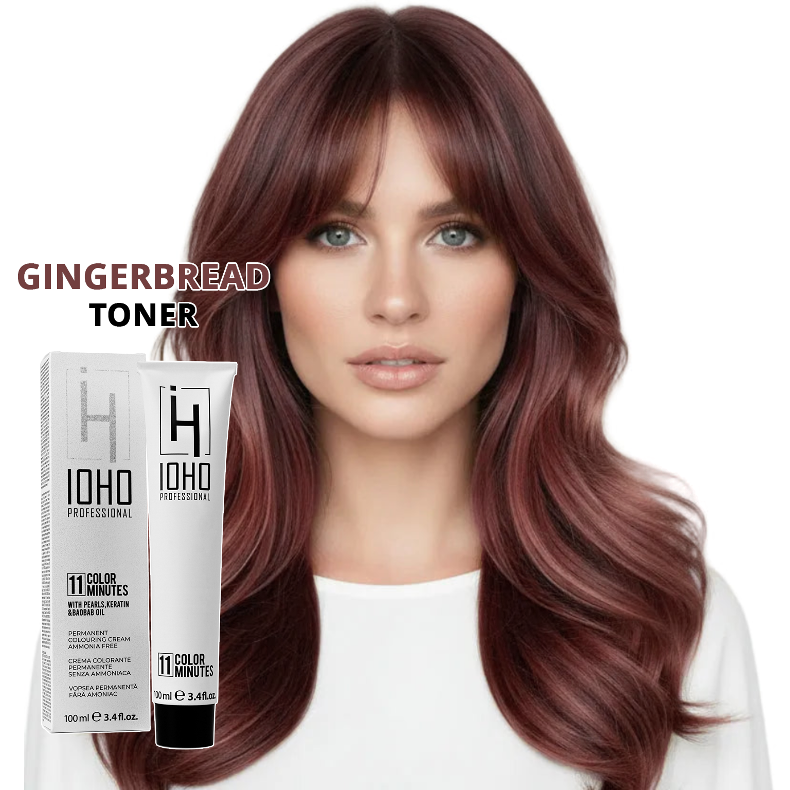 Vopsea de Par Toner Cafeniu  Permanenta Fara Amoniac - Color 11 Minutes Gingerbread Toner - Ioho Professional