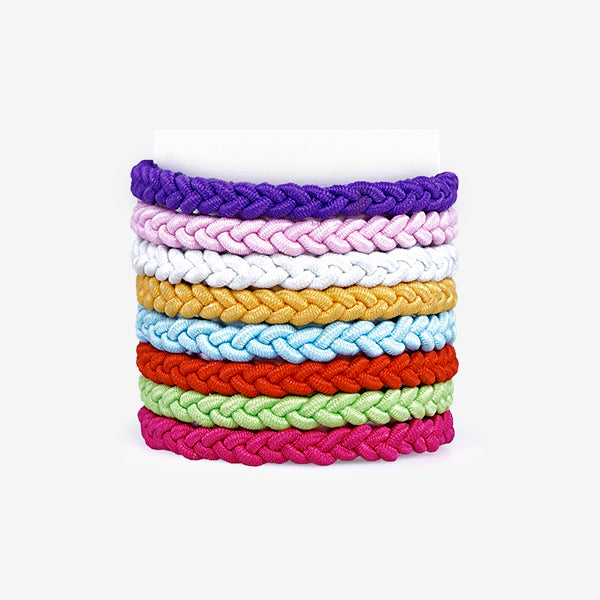 Elastice de Par Colorate - Coloured Braided Scrunchies D70mm 8 Buc - Bifull
