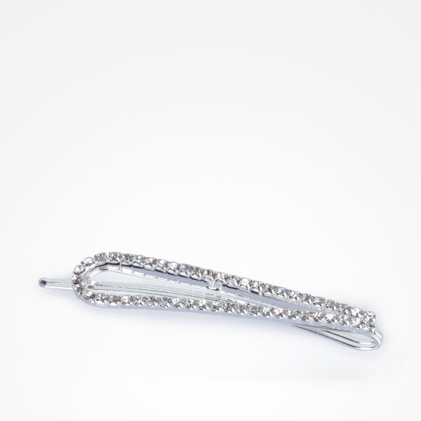 Agrafa de Par Eleganta cu Pietre Argintii - Diamonds Drop Silver Hairpin 2buc - Bifull