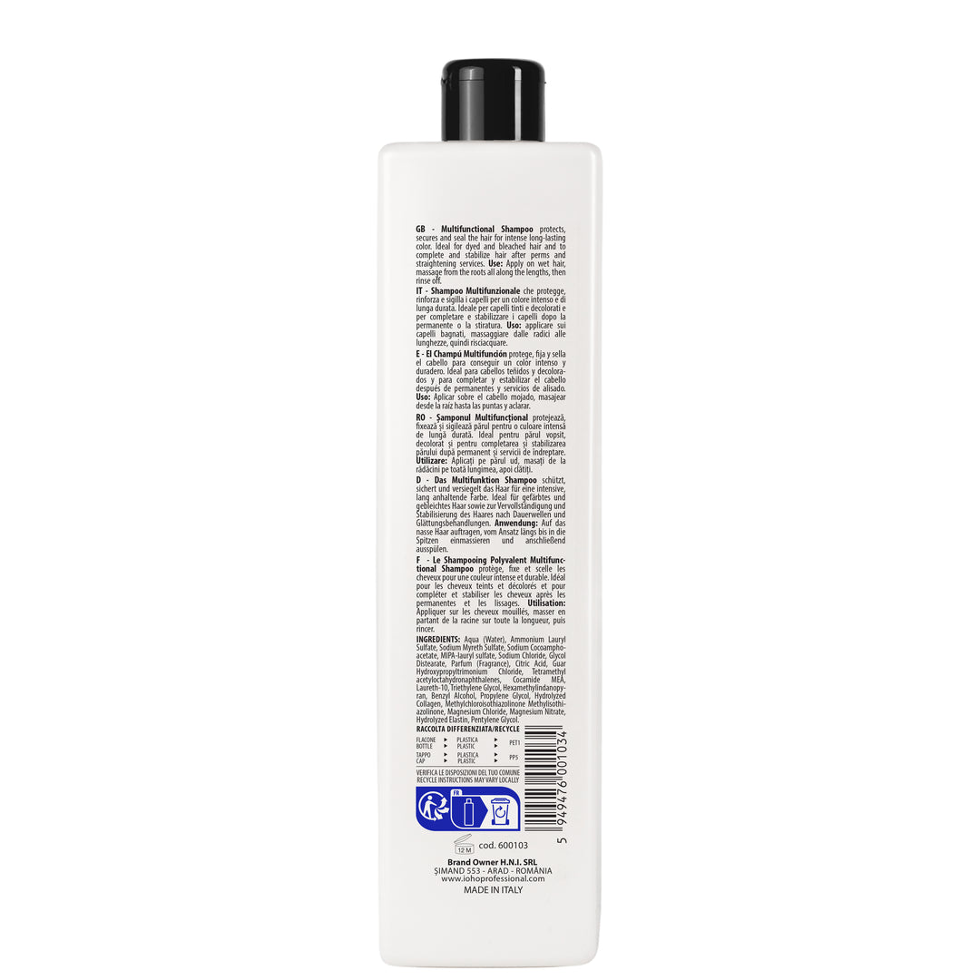 Sampon Multifunctional de Reparare pentru Par - Fiber Repair Clean & Protect Shampoo pH 4.3-4.8 1000ml - Ioho Professional