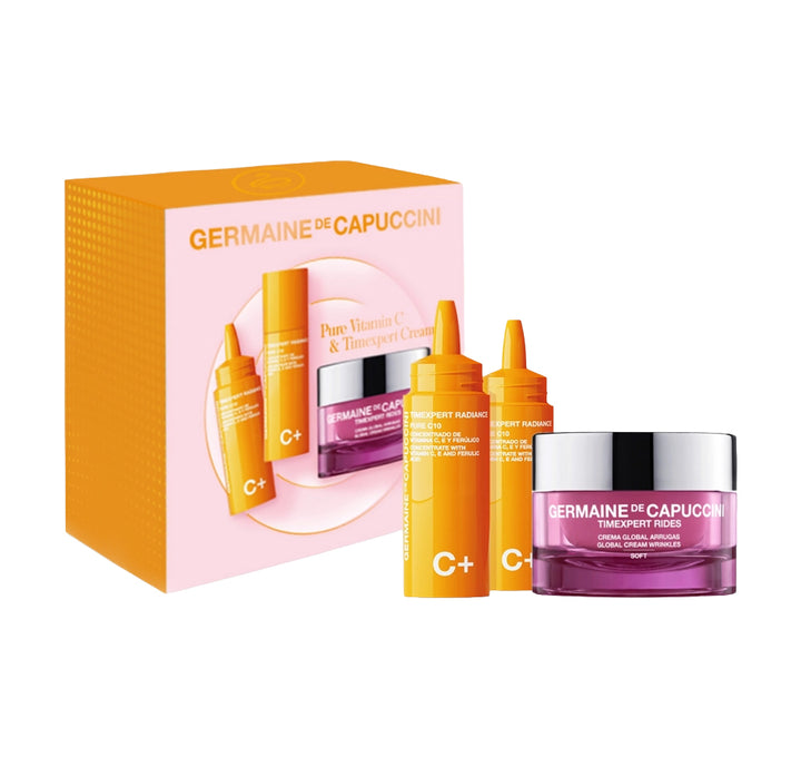 Set Facial Antioxidant si Antirid cu Vitamina C - Timexpert Radiance C+ Timexpert Rides Concentrate Pure C10 15ml + Global Cream Wrinkles Soft 50ml Set - PP Germaine de Capuccini