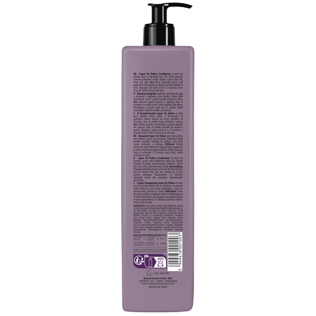 Balsam de par Anti-Galben - Super No Yellow Conditioner pH 3.3-3.7 1000ml - Ioho Professional