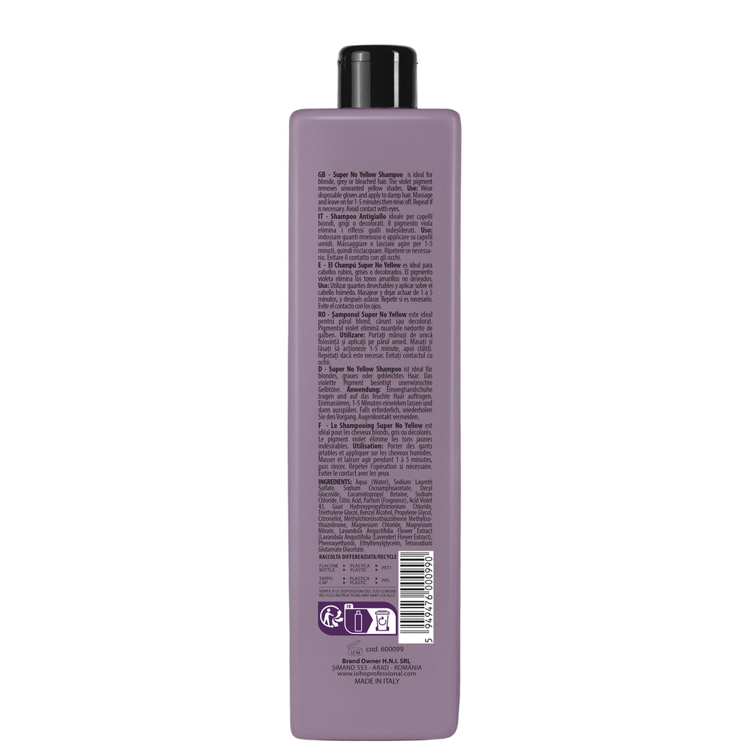 Sampon de par Anti-Galben - Super No Yellow Shampoo pH 4.8-5.2 1000ml - Ioho Professional