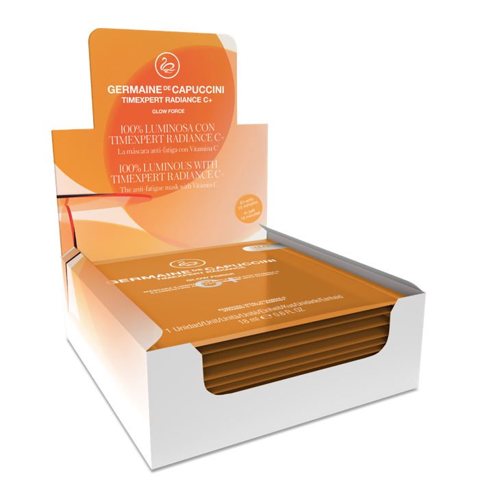 Set Masca Iluminanta Antioboseala cu Vitamina C - Timexpert Radiance C+ Glow Force Illuminating Anti-Fatigue Mask 10X18ml - PP Germaine de Capuccini