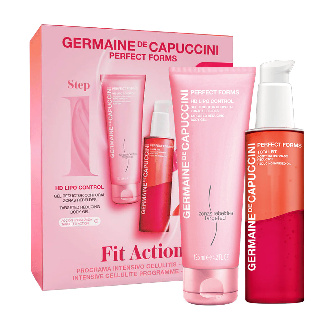 Set Corporal Program Intensiv Anticelulitic - Perfect Forms Fit Action  Reducing Infusing Oil 200ml + Reducing Body Gel 125ml Kit - PP Germaine de Capuccini