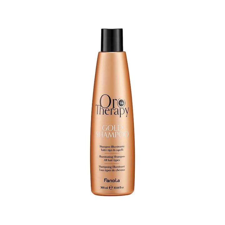 Sampon Iluminant cu Extract de Trandafir, Aur 24K si Protectie UV  - Gold Illuminating Shampoo with Rose Extract 300ml - Oro Therapy