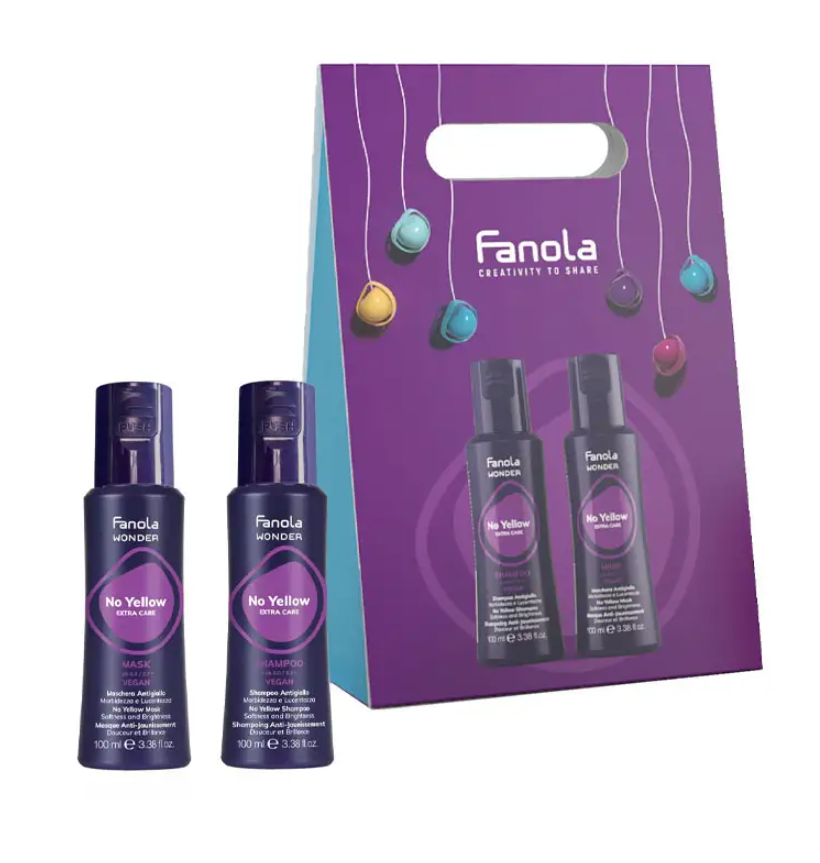 Set Sampon si Masca Anti-Galben - Wonder No Yellow Shampoo + Mask 100ml - Fanola - HNIcosmetice.ro