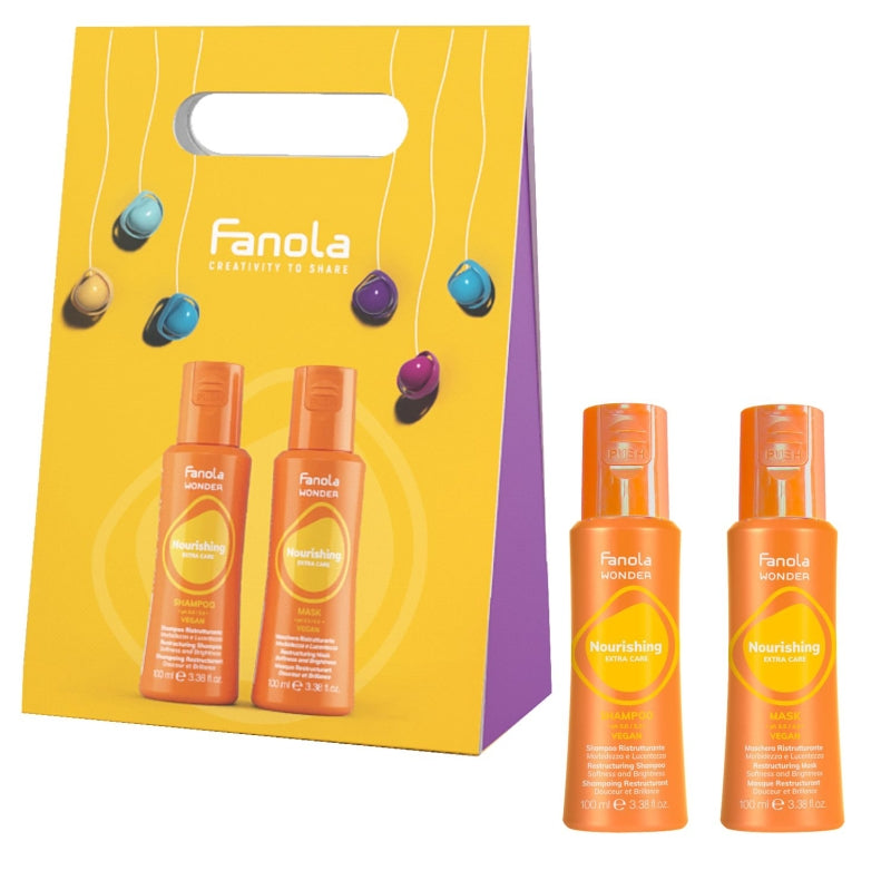 Set Sampon si Masca pentru Par Uscat - Wonder Nourishing Shampoo+Mask 100ml - Fanola - HNIcosmetice.ro