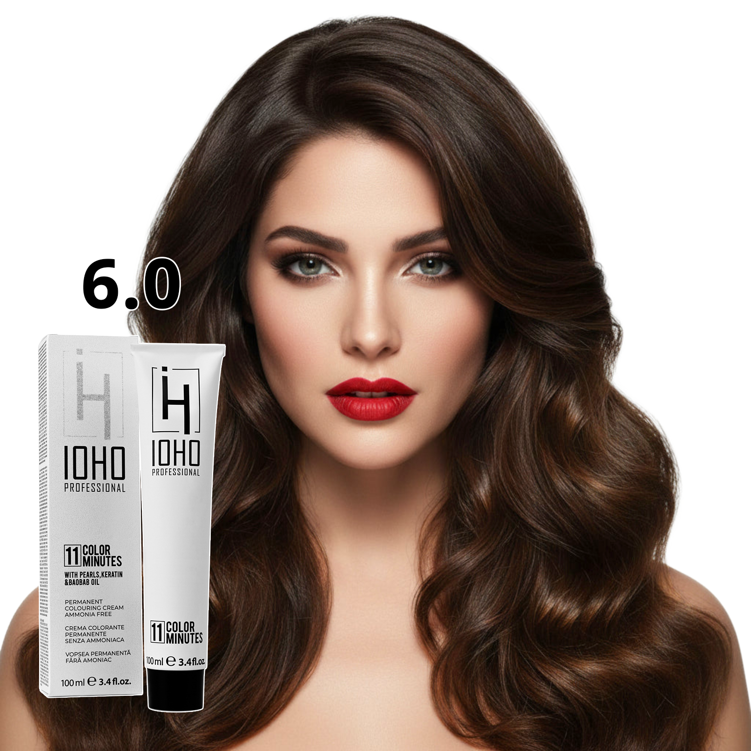 Vopsea de Par 6.0 Permanenta Fara Amoniac - Color 11 Minutes Blond Inchis - Ioho Professional