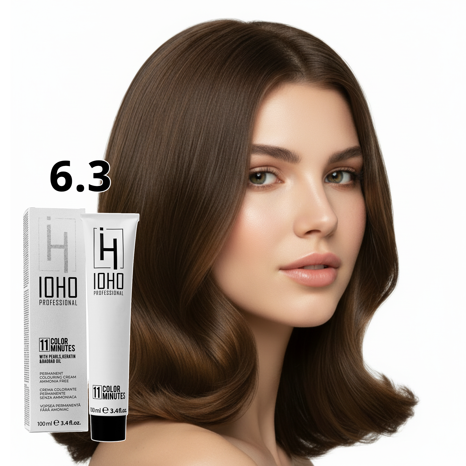Vopsea de Par 6.3 Permanenta Fara Amoniac - Color 11 Minutes Blond Auriu Inchis - Ioho Professional