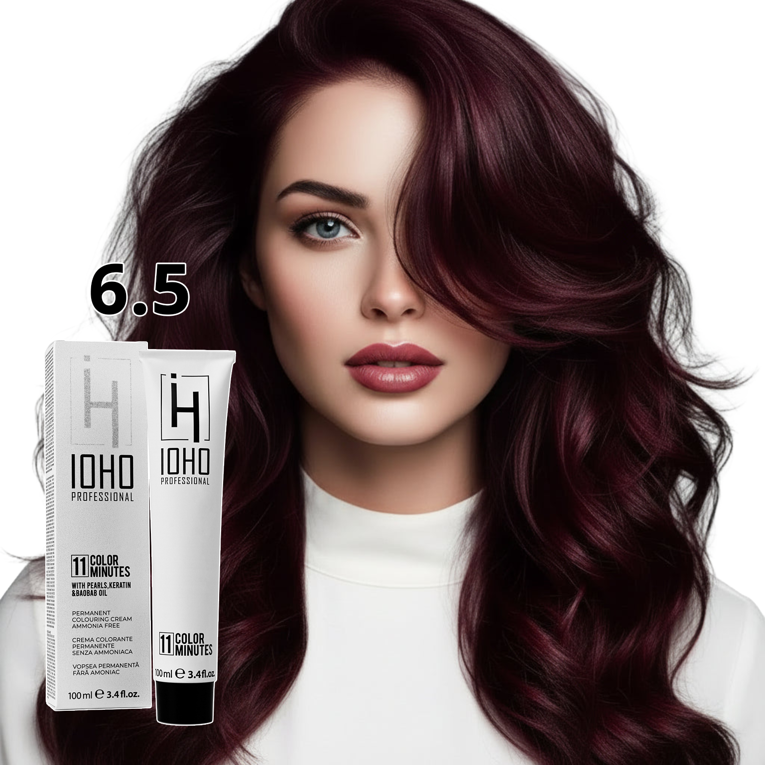 Vopsea de Par 6.5 Permanenta Fara Amoniac - Color 11 Minutes Blond Mahon Inchis - Ioho Professional