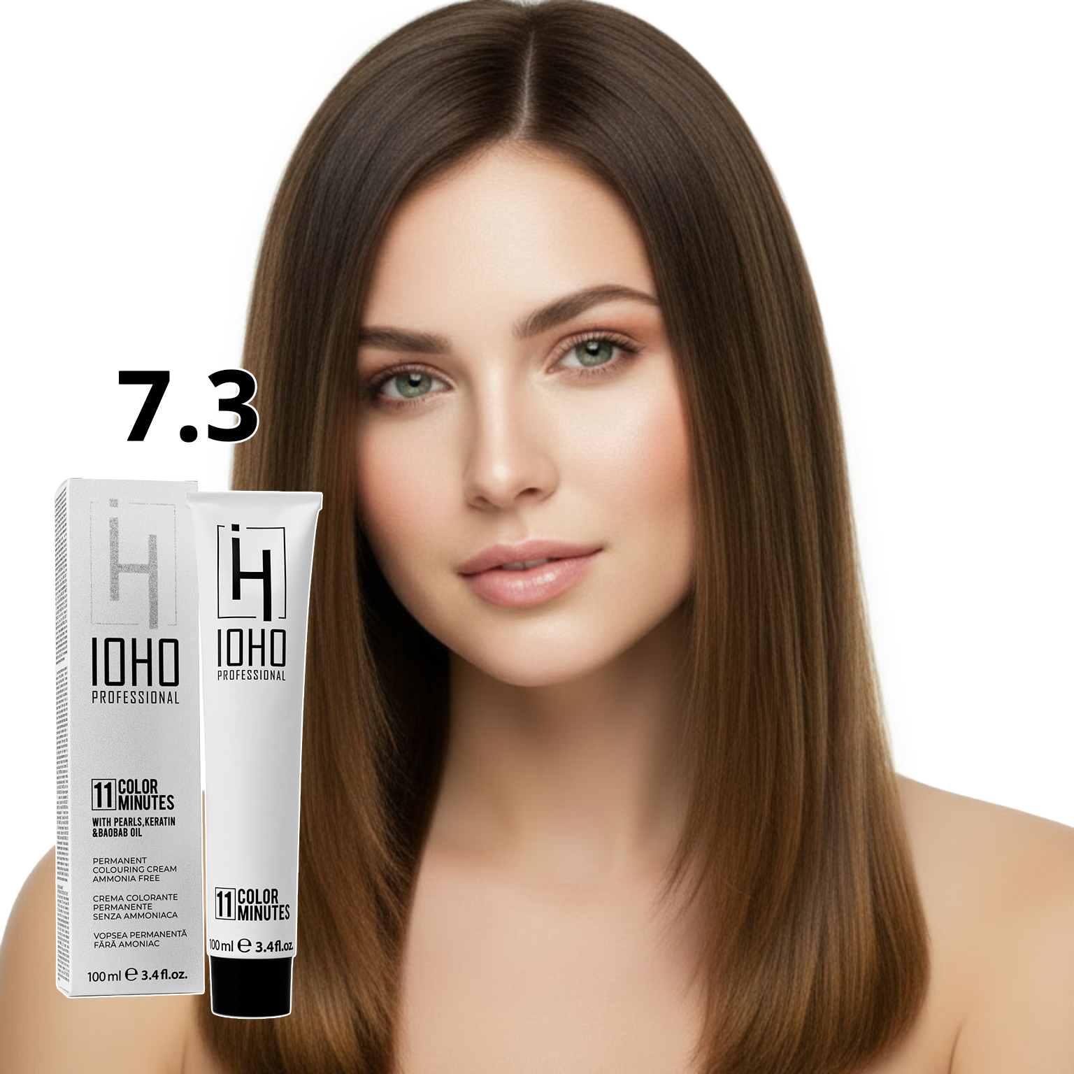 Vopsea de Par 7.3 Permanenta Fara Amoniac - Color 11 Minutes Blond Auriu - Ioho Professional