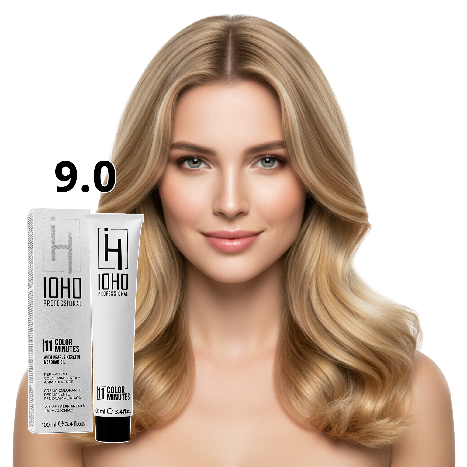 Vopsea de Par 9.0 Permanenta Fara Amoniac - Color 11 Minutes Blond Foarte Deschis - Ioho Professional