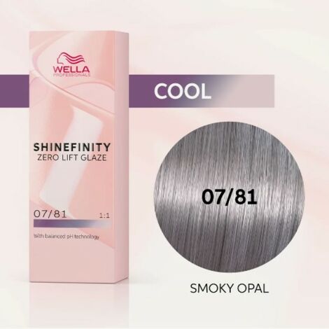 Vopsea de Par 07/81 Demi-permanenta - Shinefinity Zero Lift Glaze Blond Cenusiu Perlat 60ml - Wella