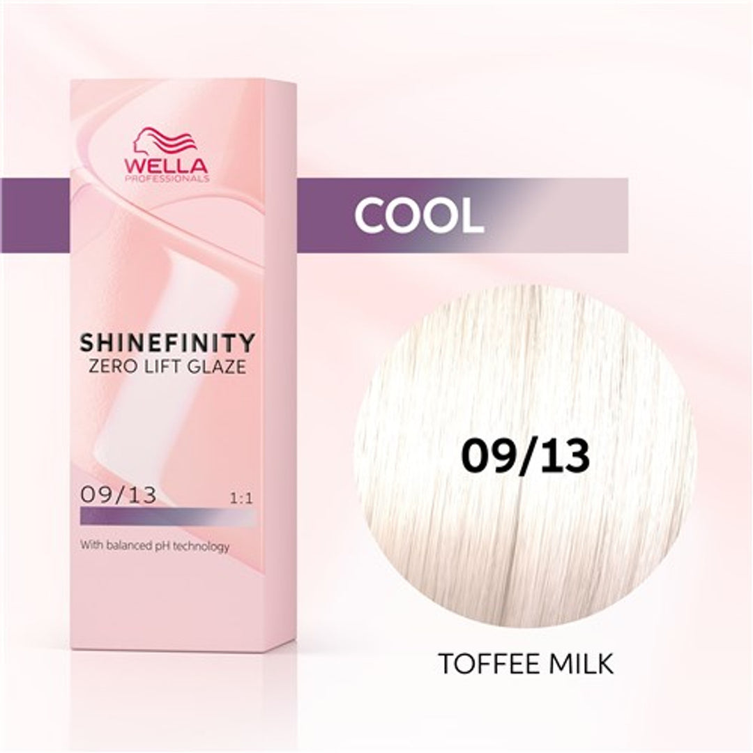 Vopsea de Par 09/13 Demi-permanenta - Shinefinity Zero Lift Glaze Blond Auriu Cenusiu Foarte Deschis 60ml - Wella