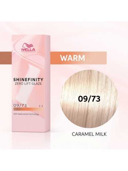 Vopsea de Par 09/73 Demi-permanenta - Shinefinity Zero Lift Glaze Blond Auriu Nisipiu Deschis 60ml - Wella - HNIcosmetice.ro