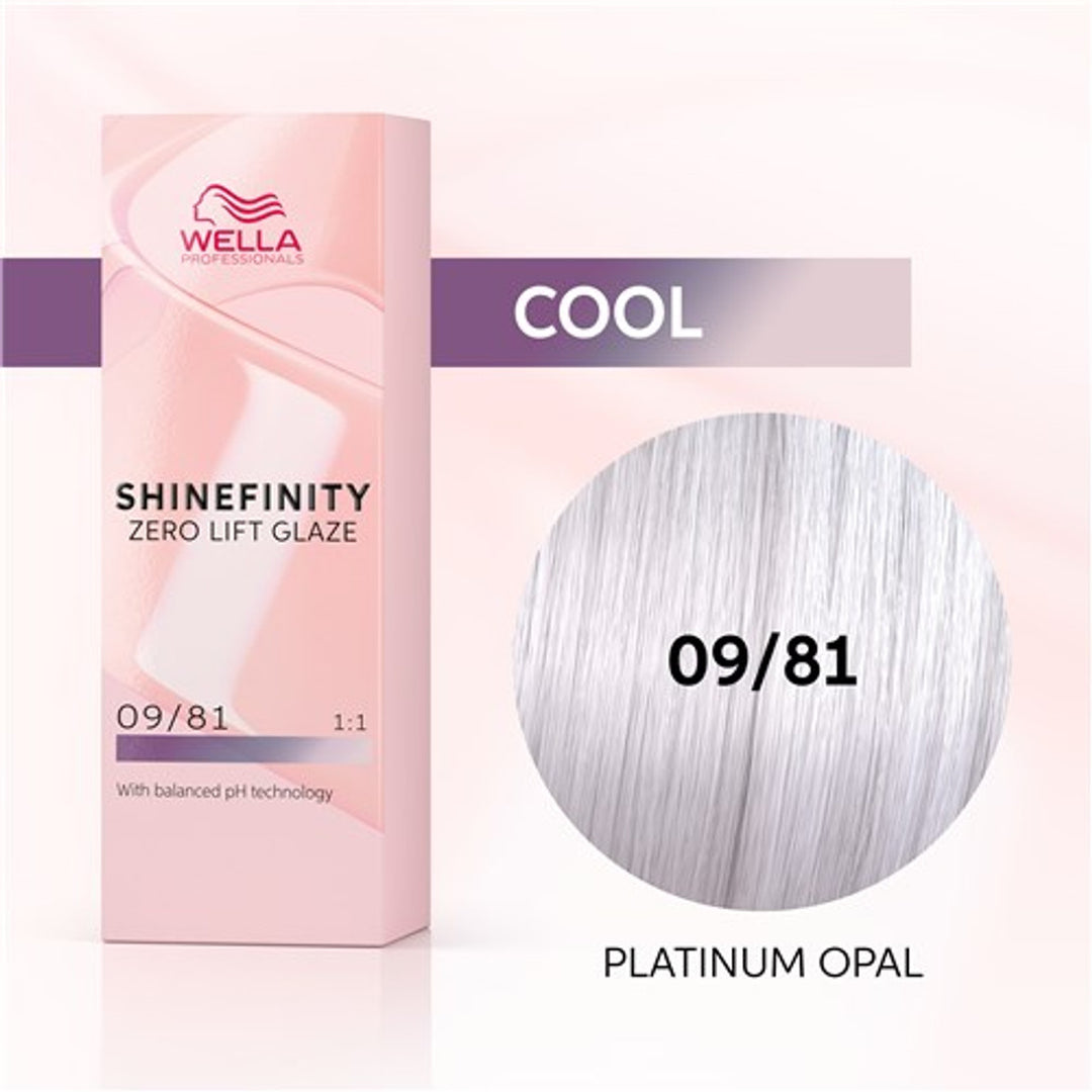 Vopsea de Par 09/81 Demi-permanenta - Shinefinity Zero Lift Glaze Blond Cenusiu Perlat 60ml - Wella