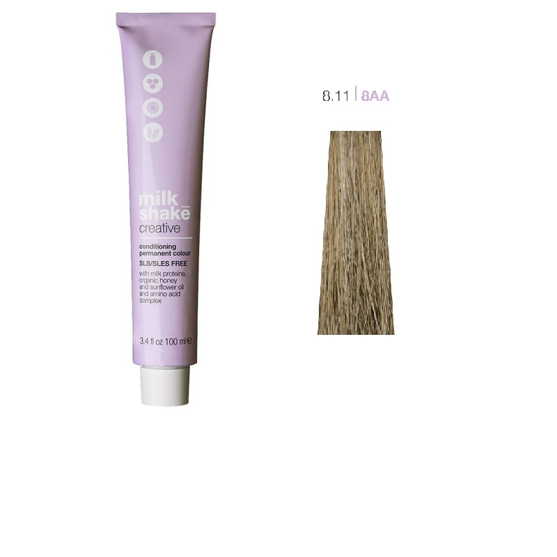 Vopsea de Par 8.11/8AA Permanenta - Creative Conditioning Permanent Colour Blond Cenusiu Intens Deschis - Milk Shake - HNIcosmetice.ro