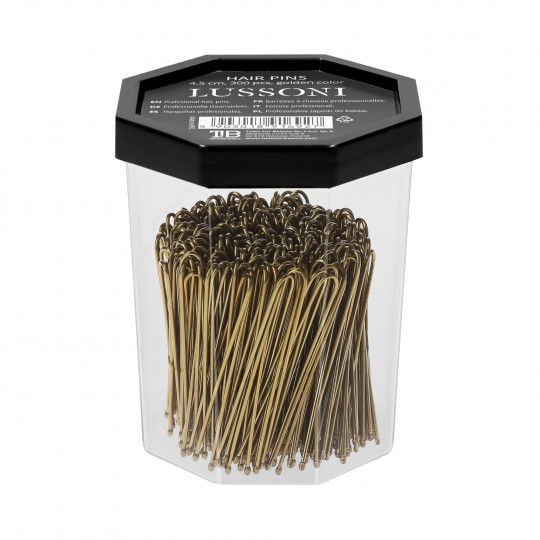Ace de Coc Metalice Aurii Drepte - Hair Pins Golden Color 4.5cm 300 Buc - Lussoni - HNIcosmetice.ro