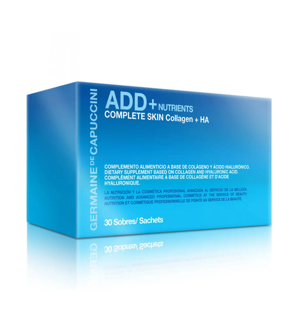 Supliment Alimentar pe Baza de Colagen pentru Piele cu Acid Hialuronic si Complex de Nutrienti - ADD+ Nutrients Complete Skin Collagen + HA 30 Buc - PP Germaine de Capuccini