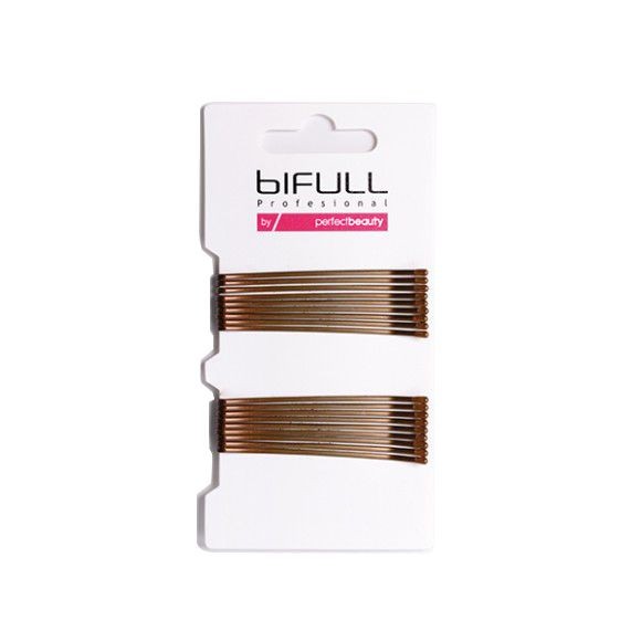 Agrafe de Par Metalice Bronz Drepte - Clip Plano 59mm 18 Buc - Bifull - HNIcosmetice.ro