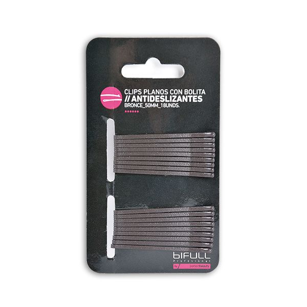Agrafe de Par Metalice Bronz Drepte - Clip Plano 50mm 18 Buc - Bifull - HNIcosmetice.ro