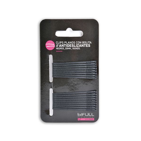 Agrafe de Par Metalice Negre Drepte - Clip Plano 50mm 18 Buc - Bifull - HNIcosmetice.ro