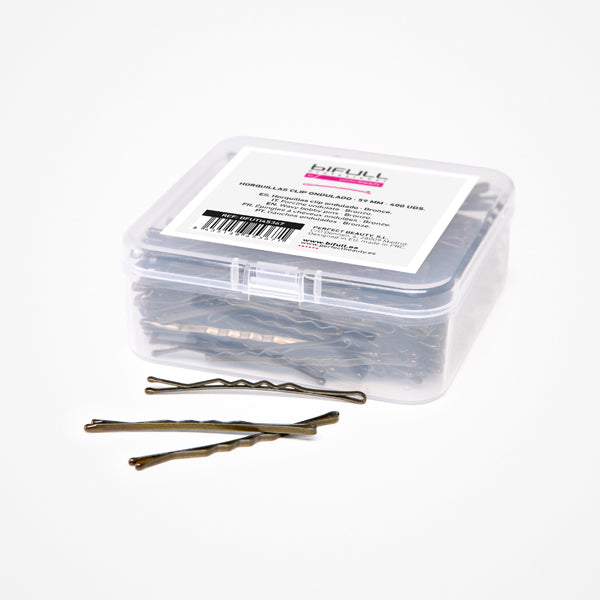 Agrafe de Par Metalice Aramii Ondulate - Wavy Bobby Pins Bronze  5.9cm 400 Buc - Bifull