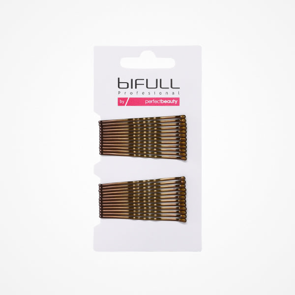 Agrafe de Par Metalice Aramii Ondulate- Wavy Bobby Pins Bronze 5.1cm 24 Buc - Bifull