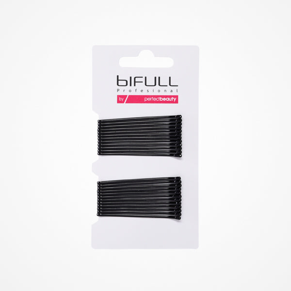 Agrafe de Par Metalice Negre Drepte - Flat Bobby Pins Black 5.1cm 24 Buc - Bifull