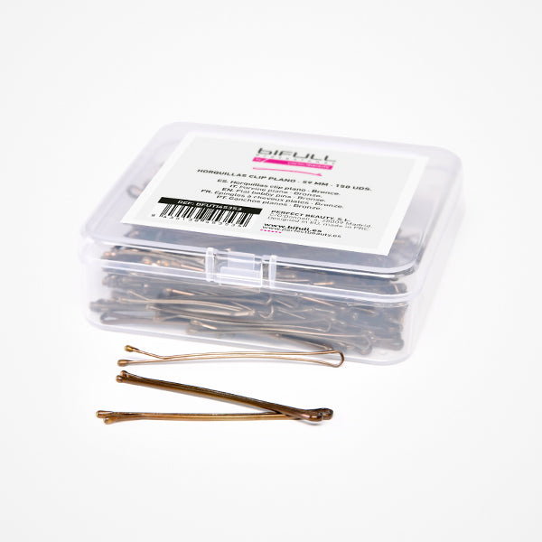 Agrafe de Par Metalice Aramii Ondulate - Wavy Bobby Pins Bronze 5.9cm 150 Buc - Bifull