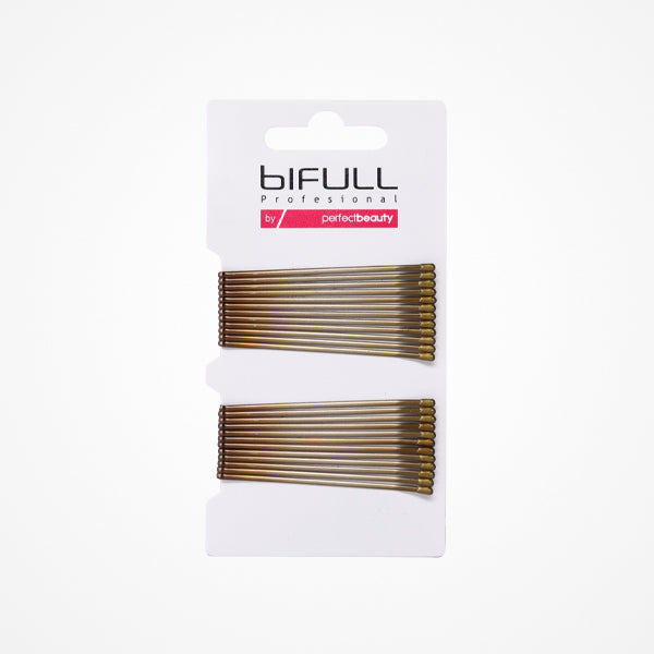 Agrafe de Par Metalice Aramii Drepte- Flat Bobby Pins Bronze 5.9cm 24 Buc - Bifull