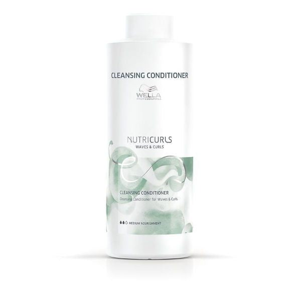Balsam pentru Par Cret sau Ondulat - Nutricurls Waves & Curls Cleansing Conditioner 1000ml - Wella - HNIcosmetice.ro