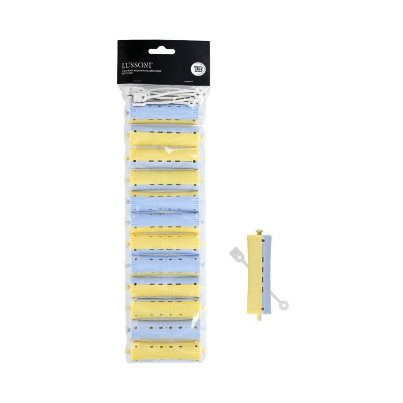 Bigudiuri pentru Permanent din Plastic - Cold Wave Rods with Rubber Band D22mm 12 Buc - Lussoni - HNIcosmetice.ro