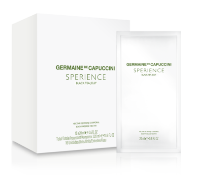 Nectar pentru Masaj Corporal cu Jeleu de Ceai Negru – Sperience Black Tea Jeely Body Massage Nectar 16x20ml – PRO Germaine de Capuccini