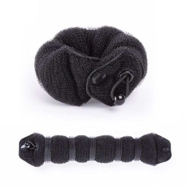 Burete pentru Coc cu Capsa si Elastic Negru - Black Pin Filling Hair Bun D20cm - Bifull