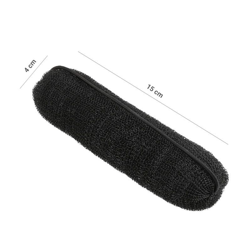 Burete pentru Coc cu Elastic Negru - Hair Bun Roll Black 150mm - Lussoni