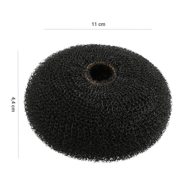 Burete pentru Coc Rotund Negru - Hair Bun Ring Black 110mm - Lussoni