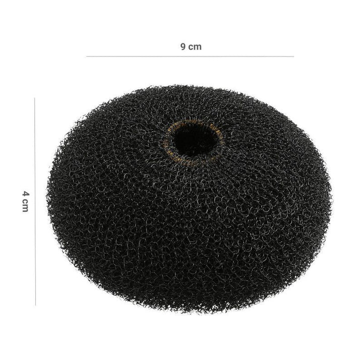 Burete pentru Coc Rotund Negru - Hair Bun Ring Black 90mm - Lussoni