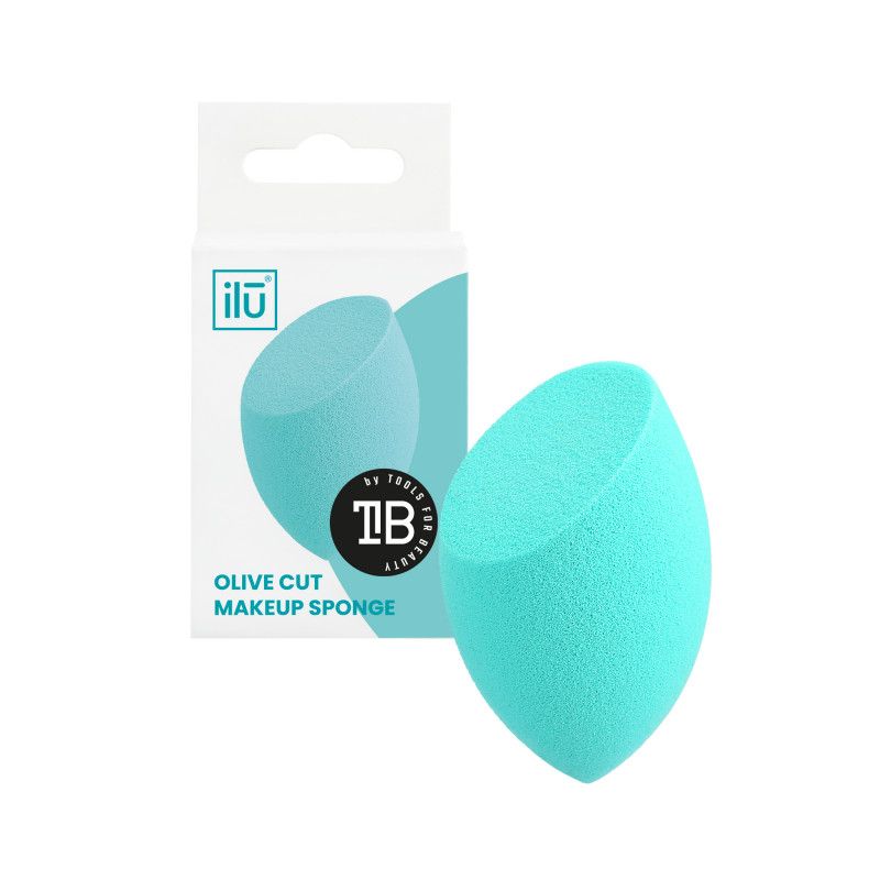 Burete pentru Machiaj - Make-up Sponge Olive Cut Turquoise - Ilu - HNIcosmetice.ro