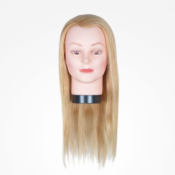 Cap Practica Manechin Femeie Par 100% Natural Blond cu Suport - Girl Blond 45cm - Bifull - HNIcosmetice.ro