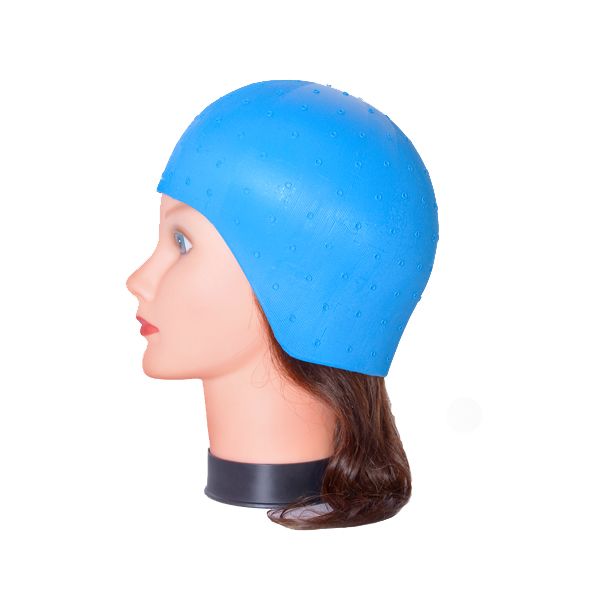 Casca pentru Suvite din Silicon Albastra cu Ac - Gorro Mechas Silicona No. 02 - Bifull