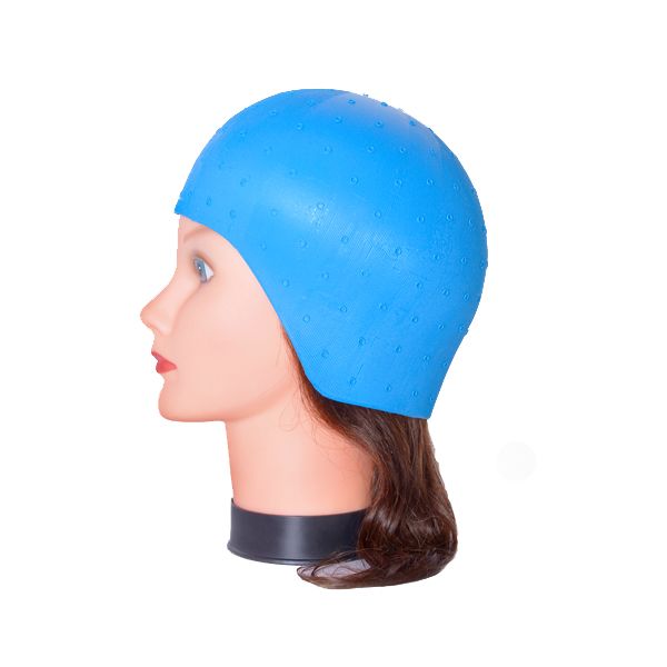 Casca pentru Suvite din Silicon Albastra cu Ac - Gorro Mechas Silicona No. 02 - Bifull - HNIcosmetice.ro