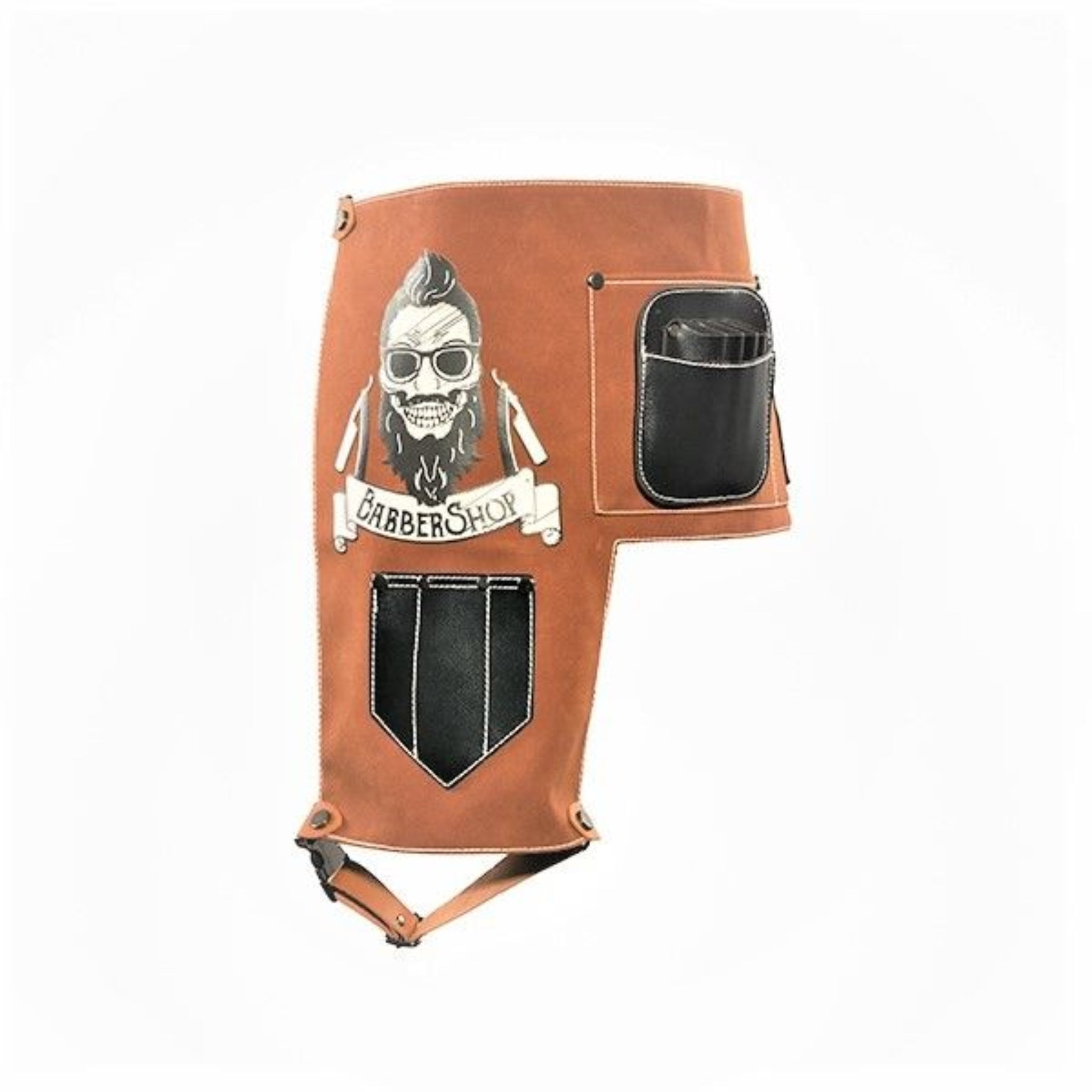 Centura pentru Frizer sau Barber maro inchis cu negru   