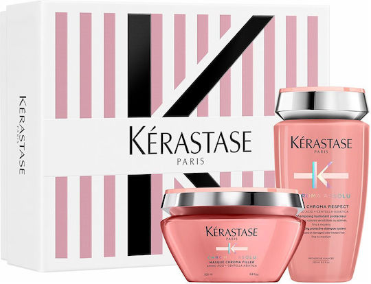 Set Reparator si Hranitor pentru Par Vopsit Poros- Chroma Absolu 250ml+200ml - Kerastase
