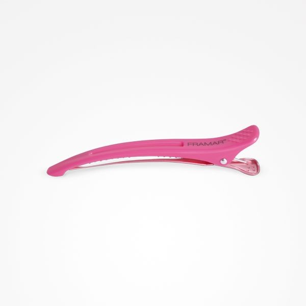 Clame de Par cu Banda din Silicon Elastic - Pink Sectioning Hair Clips 11.5cm 4 Buc - Framar