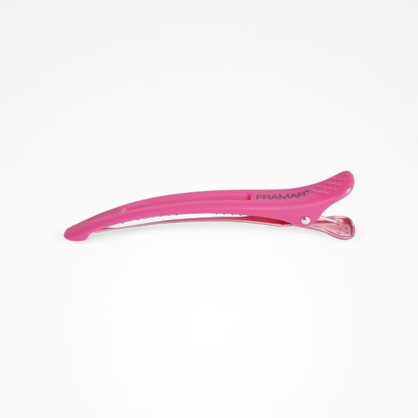 Clame de Par cu Banda din Silicon Elastic - Pink Sectioning Hair Clips 11.5cm 4buc - Framar - HNIcosmetice.ro