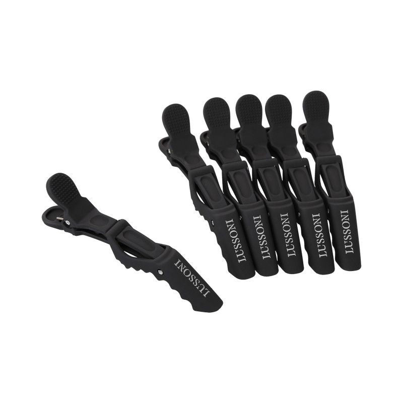 Clame de Par cu Model Dragon - Croc Clips Matte Black 6 Buc - Lussoni - HNIcosmetice.ro