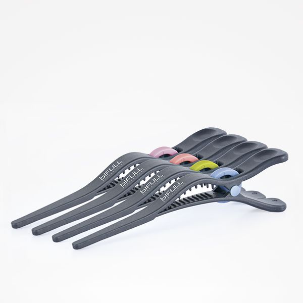 Clame de Par - Pick Forceps Big Black - Hair Clips 14cm 4 Buc - Bifull