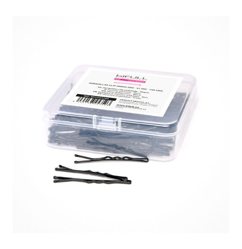 Agrafe de Par Ondulate Negre - Wavy Bobby Pins Black 5.1cm 150 Buc - Bifull